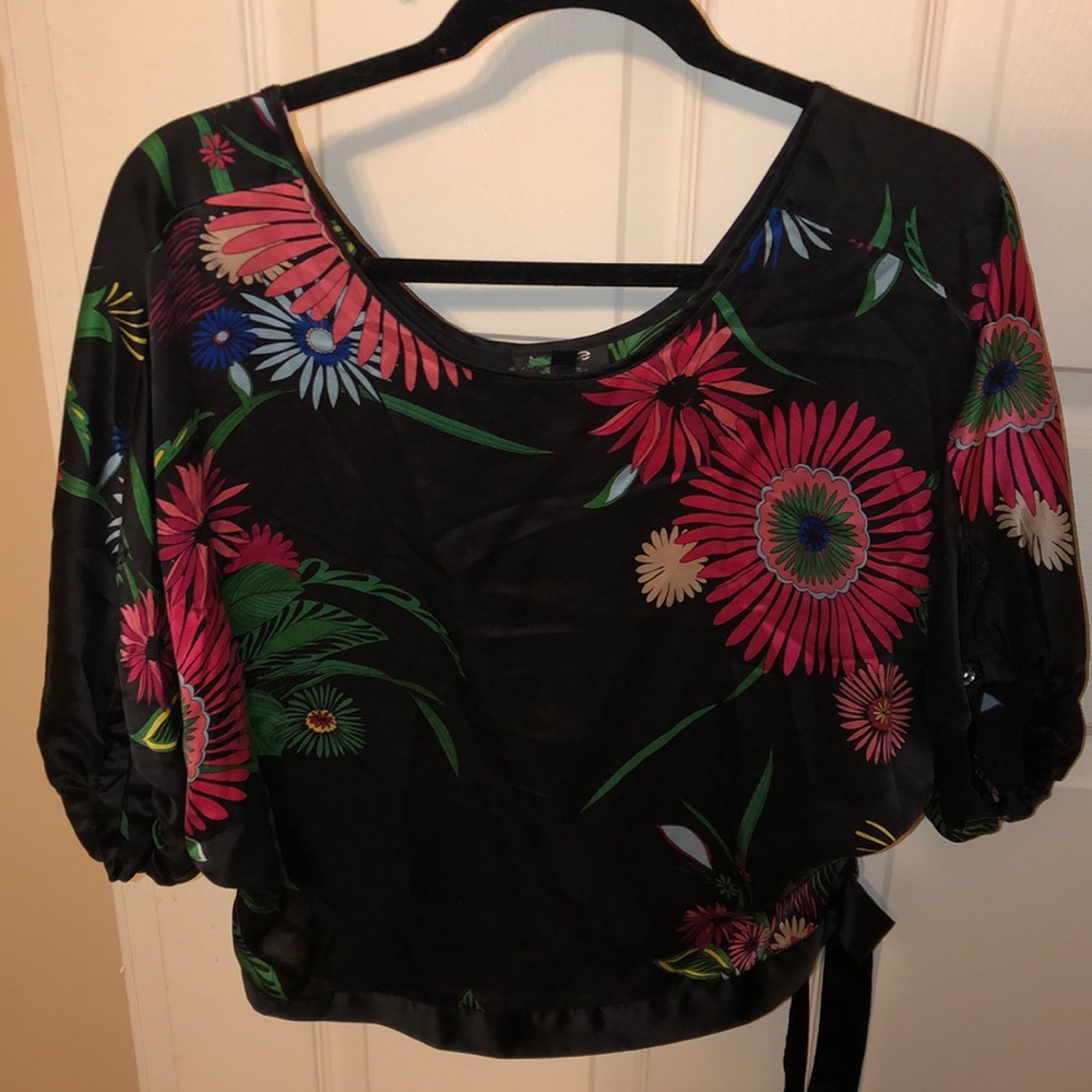 Silk floral top